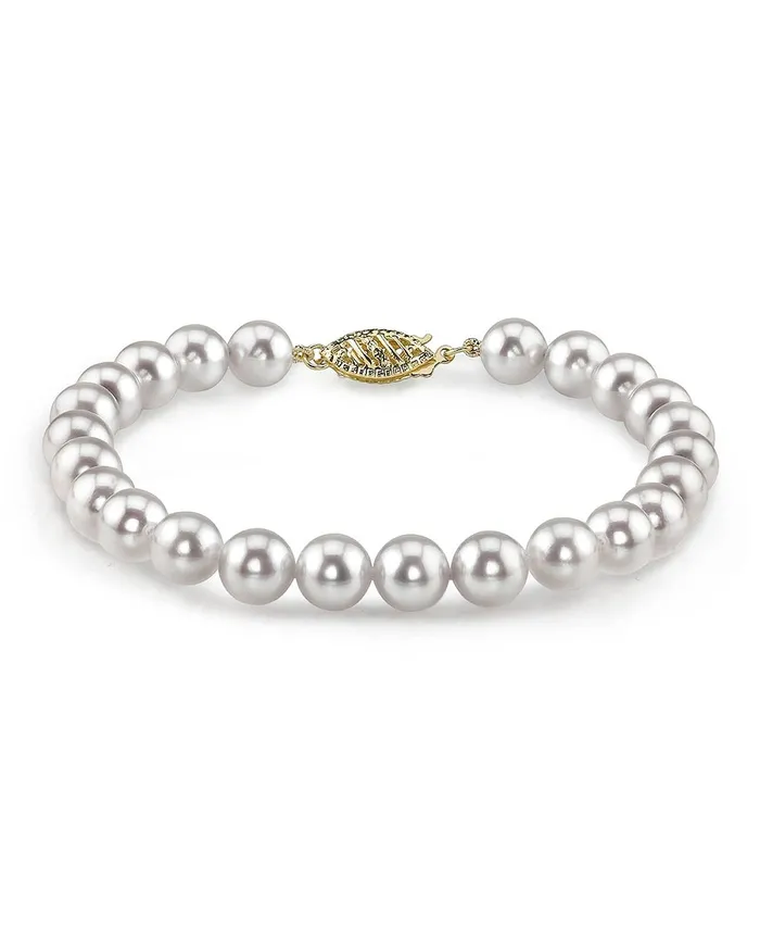 Bracelets spt White Japanese Akoya Pearl Bracelet 5560mm Choose Your Quality