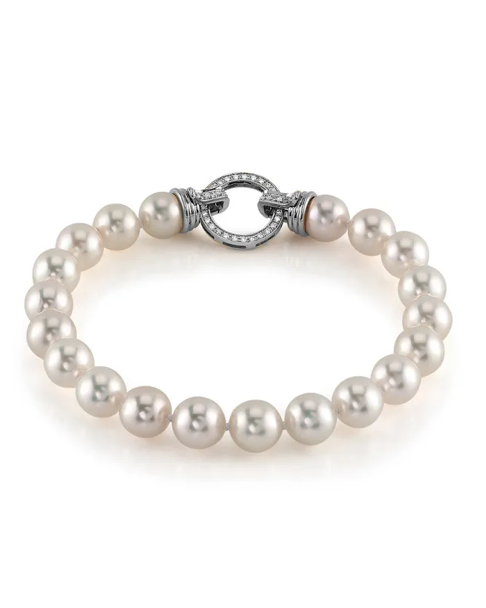 Bracelets spt White Japanese Hanadama Akoya Pearl Bracelet 7075mm