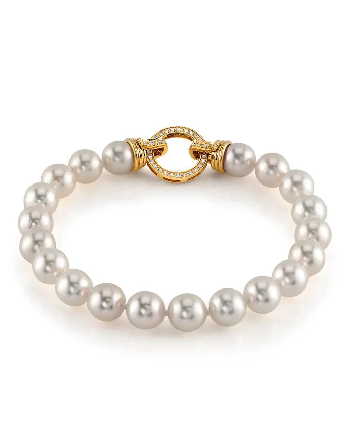 Bracelets spt White Japanese Hanadama Akoya Pearl Bracelet 7075mm