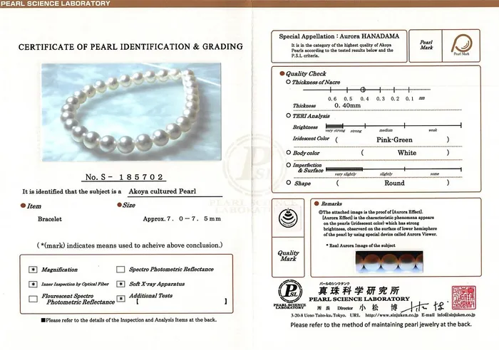 Bracelets spt White Japanese Hanadama Akoya Pearl Bracelet 7075mm