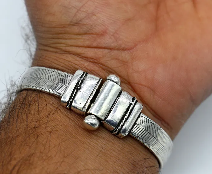 Bracelets TRIBAL ORNAMENTS 11MM 925 sterling silver customized snake chain belt bracelet vintage design stylish mens gifting wrist belt jewelry sbr728 Bracelets TRIBAL ORNAMENTS 11MM 925 sterling silver customized snake chain belt bracelet vintage design stylish mens gifting wrist belt jewelry sbr728