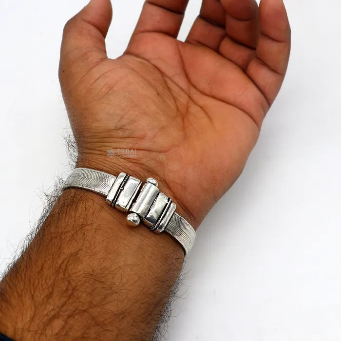 Bracelets TRIBAL ORNAMENTS 11MM 925 sterling silver customized snake chain belt bracelet vintage design stylish mens gifting wrist belt jewelry sbr728