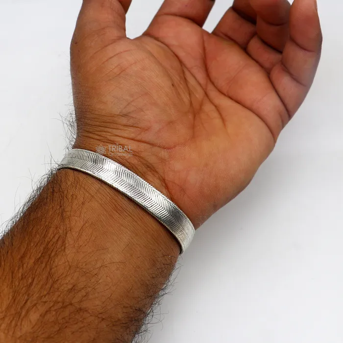 Bracelets TRIBAL ORNAMENTS 11MM 925 sterling silver customized snake chain belt bracelet vintage design stylish mens gifting wrist belt jewelry sbr728