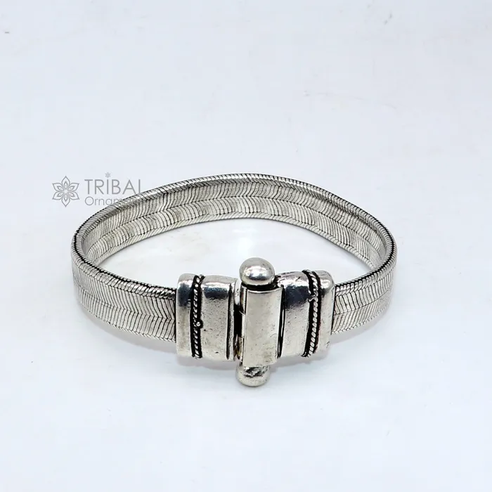 Bracelets TRIBAL ORNAMENTS 11MM 925 sterling silver customized snake chain belt bracelet vintage design stylish mens gifting wrist belt jewelry sbr728