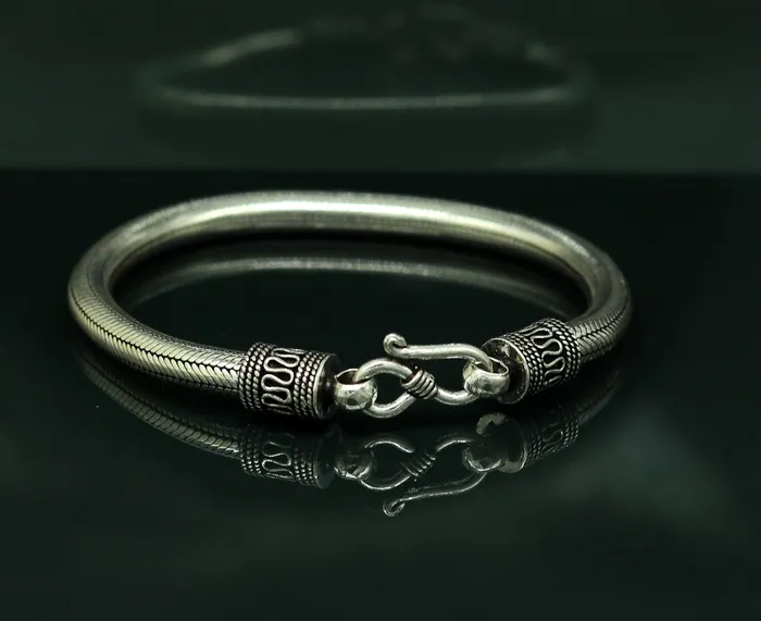 Bracelets TRIBAL ORNAMENTS 9 solid 925 sterling silver handmade snake chain heavy customized round design bracelet personalized gifting jewelry sbr208