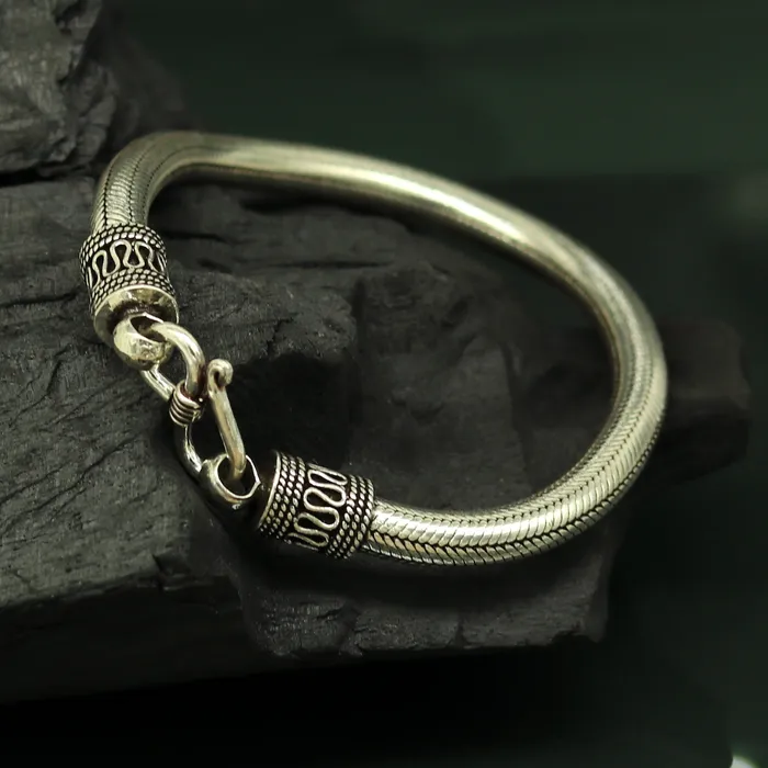 Bracelets TRIBAL ORNAMENTS 9 solid 925 sterling silver handmade snake chain heavy customized round design bracelet personalized gifting jewelry sbr208