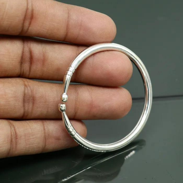 Bracelets TRIBAL ORNAMENTS 925 sterling silver exclusive plain bright design new born baby bangle kada baby bracelet kada best gifting adjustable kada nbbk224 Bracelets TRIBAL ORNAMENTS 925 sterling silver exclusive plain bright design new born baby bangle kada baby bracelet kada best gifting adjustable kada nbbk224
