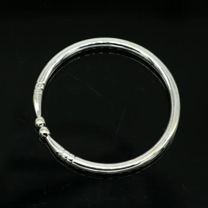 Bracelets TRIBAL ORNAMENTS 925 sterling silver exclusive plain bright design new born baby bangle kada baby bracelet kada best gifting adjustable kada nbbk224
