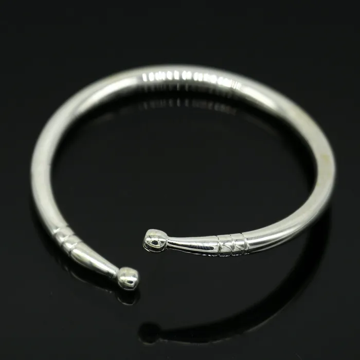 Bracelets TRIBAL ORNAMENTS 925 sterling silver exclusive plain bright design new born baby bangle kada baby bracelet kada best gifting adjustable kada nbbk224