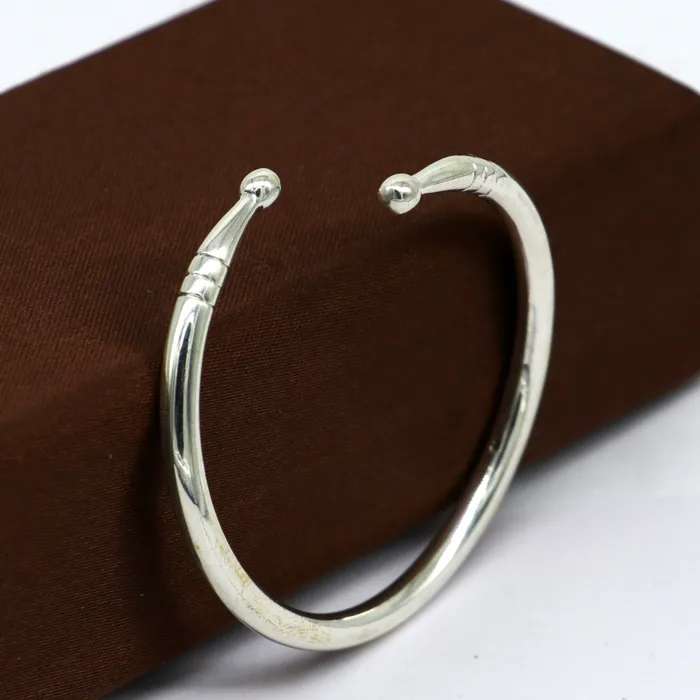 Bracelets TRIBAL ORNAMENTS 925 sterling silver exclusive plain bright design new born baby bangle kada baby bracelet kada best gifting adjustable kada nbbk224