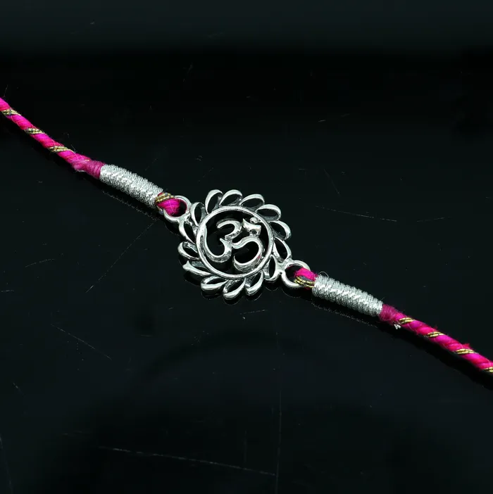 Bracelets TRIBAL ORNAMENTS 925 sterling silver handmade AUM OM design Rakhi Bracelet amazing stylish gift for Rakshabandhan rk36