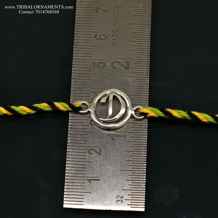 Bracelets TRIBAL ORNAMENTS 925 sterling silver handmade D letter design Rakhi Bracelet amazing stylish gift for Rakshabandhan rk86