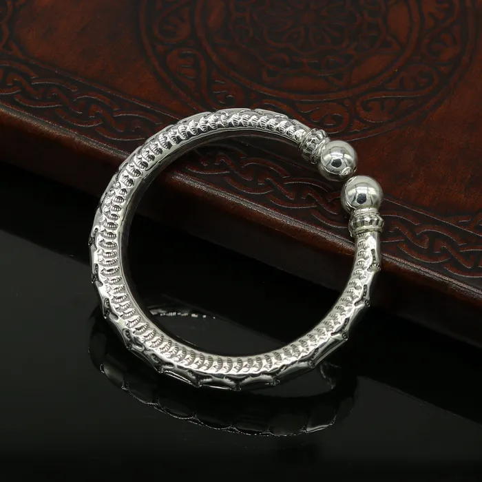 Bracelets TRIBAL ORNAMENTS 925 sterling silver handmade gorgeous customized work bangle bracelet kada vintage antique design stylish bangle unisex jewelry nsk328