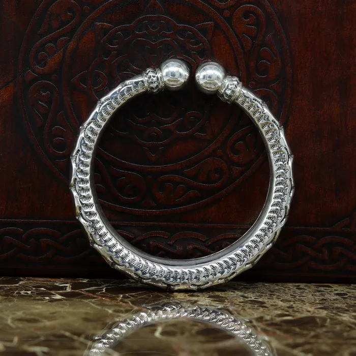 Bracelets TRIBAL ORNAMENTS 925 sterling silver handmade gorgeous customized work bangle bracelet kada vintage antique design stylish bangle unisex jewelry nsk328