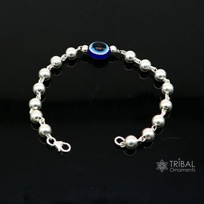 Bracelets TRIBAL ORNAMENTS 925 sterling silver handmade silver beaded evil eye bracelet amazing stylish unisex cultural trendy bracelet all sizes jewelry sbr467 Bracelets TRIBAL ORNAMENTS 925 sterling silver handmade silver beaded evil eye bracelet amazing stylish unisex cultural trendy bracelet all sizes jewelry sbr467
