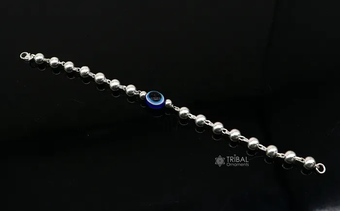 Bracelets TRIBAL ORNAMENTS 925 sterling silver handmade silver beaded evil eye bracelet amazing stylish unisex cultural trendy bracelet all sizes jewelry sbr467 Bracelets TRIBAL ORNAMENTS 925 sterling silver handmade silver beaded evil eye bracelet amazing stylish unisex cultural trendy bracelet all sizes jewelry sbr467