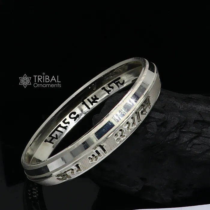 Bracelets TRIBAL ORNAMENTS 925 sterling silver handmade solid kada bracelet for mens amazing Jai Shri Shyam mantra kada mens daily use luxury kada jewelry nsk777 Bracelets TRIBAL ORNAMENTS 925 sterling silver handmade solid kada bracelet for mens amazing Jai Shri Shyam mantra kada mens daily use luxury kada jewelry nsk777