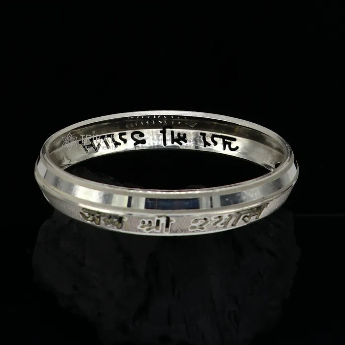 Bracelets TRIBAL ORNAMENTS 925 sterling silver handmade solid kada bracelet for mens amazing Jai Shri Shyam mantra kada mens daily use luxury kada jewelry nsk777