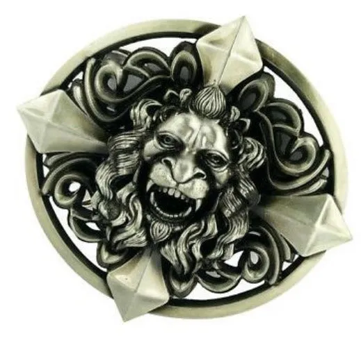 BU224 Gold Lion Celtic Cross Belt Buckle POLLY Necklaces