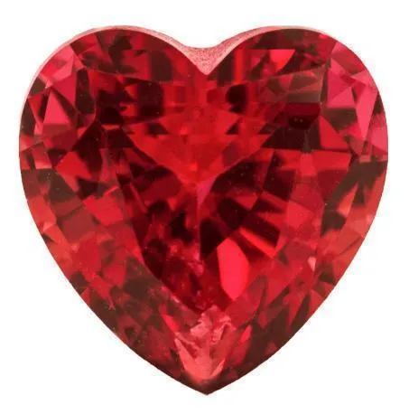 Chatham LabGrown Heart Padparadscha Stone Size FIRE BRILLIANCE Rings