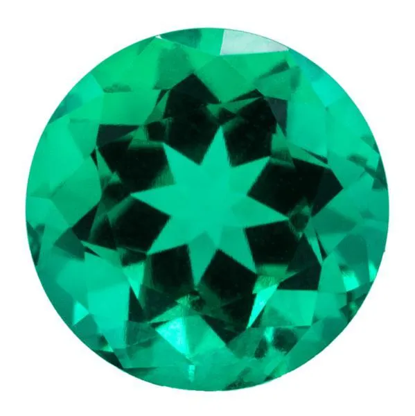 Chatham LabGrown Round Emerald Stone Size FIRE BRILLIANCE Rings
