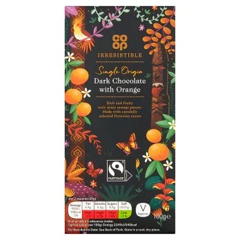 Co Op Irresistible Fairtrade Dark Chocolate with Orange Bar Ramsden International Necklaces Co Op Irresistible Fairtrade Dark Chocolate with Orange Bar Ramsden International Necklaces