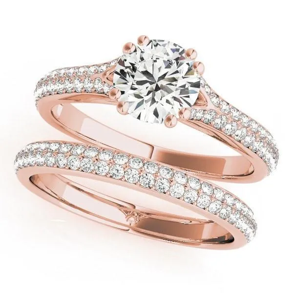Delphine Round Center Stone Double Diamond Row Pave Engagement Ring Fire Brilliance Rings Delphine Round Center Stone Double Diamond Row Pave Engagement Ring Fire Brilliance Rings