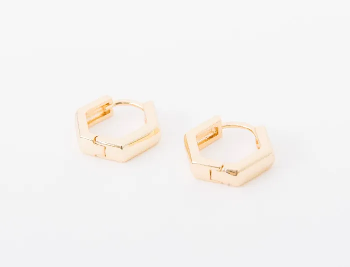 DLUX Earrings Hexagon Huggies