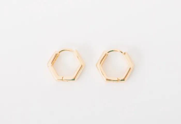DLUX Earrings Hexagon Huggies