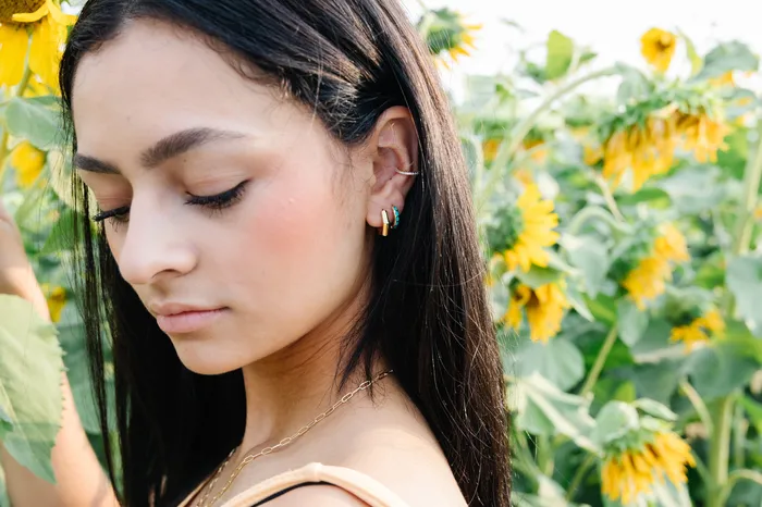 DLUX Earrings Hexagon Huggies