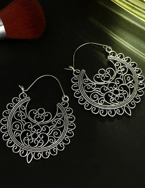 E1039 Silver Filigree Earrings 02 Earrings