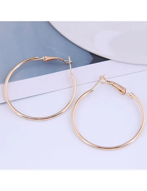 E1068 Gold 1 Hoop Earrings 02 Earrings