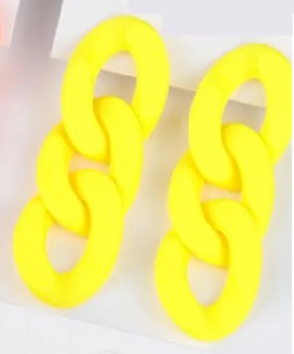 E1948 Yellow Chain Link Earrings POLLY Earrings
