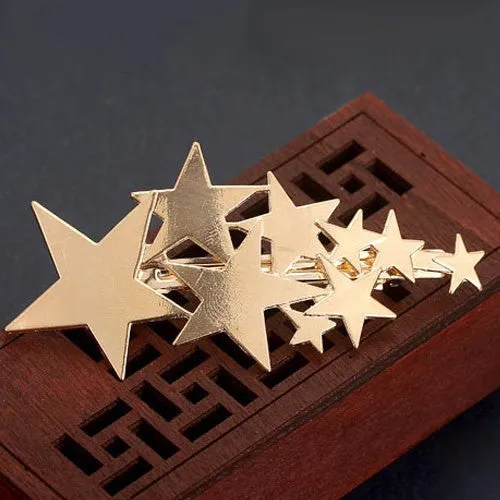 Earrings 01 H49 Gold Star Cluster Hair Accessory