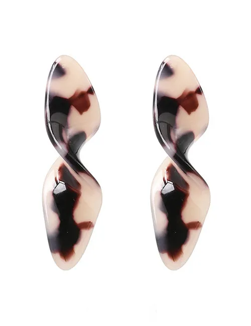 Earrings 02 E1723 Acrylic Leopard Twist Design Earrings