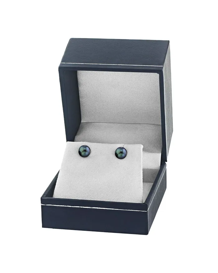 Earrings 6570mm Black Akoya Round Pearl Stud Earrings spt