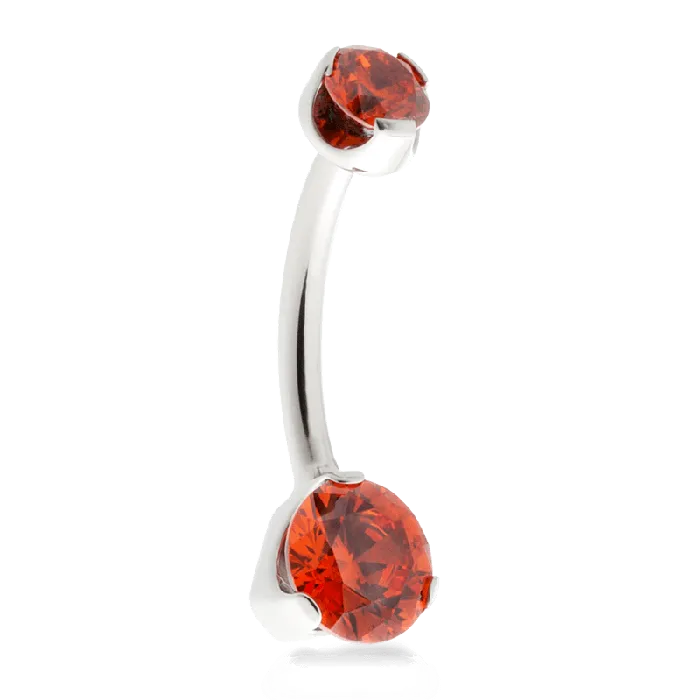 Earrings Anatometal ProngSet Faceted Navel Curve Tangerine