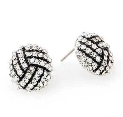 Earrings E370 Volleyball Gemstone Stud Earrings polly