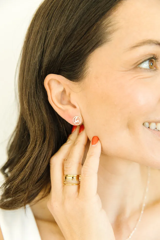 Earrings Halstead Prancer Reindeer Studs