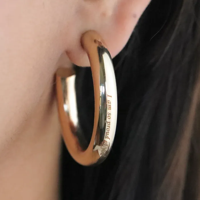 Earrings Jewelvers 14K GoldFilled Personalized Engraved Hoop Earrings Custom Thick Hoops Earrings Jewelvers 14K GoldFilled Personalized Engraved Hoop Earrings Custom Thick Hoops