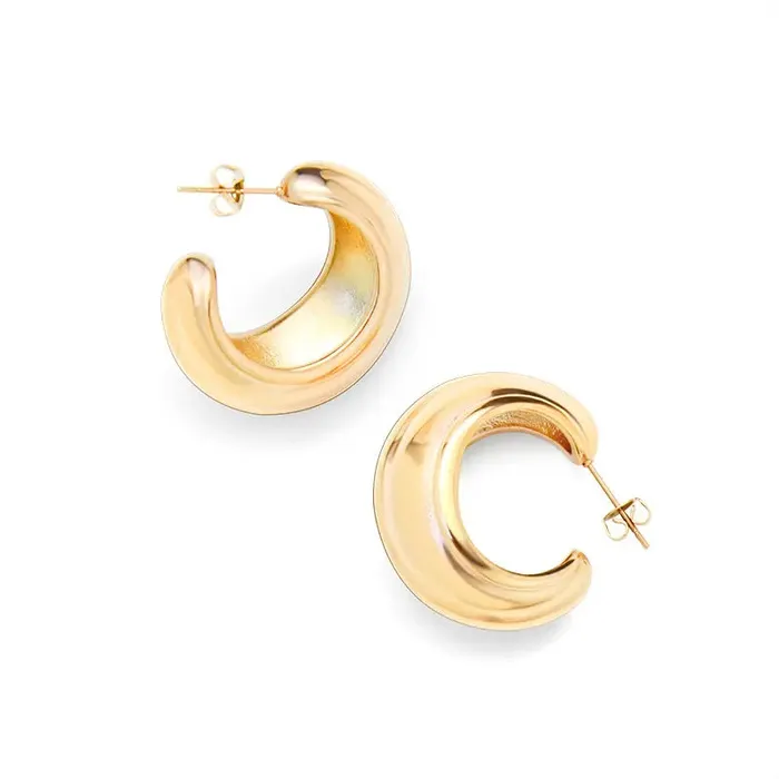 Earrings Jewelvers 18K GoldFilled Large Hoop Earrings Big Dome Shape Hoops Lightweight Big Hoops Earrings Jewelvers 18K GoldFilled Large Hoop Earrings Big Dome Shape Hoops Lightweight Big Hoops