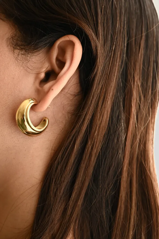 Earrings Jewelvers 18K GoldFilled Large Hoop Earrings Big Dome Shape Hoops Lightweight Big Hoops Earrings Jewelvers 18K GoldFilled Large Hoop Earrings Big Dome Shape Hoops Lightweight Big Hoops