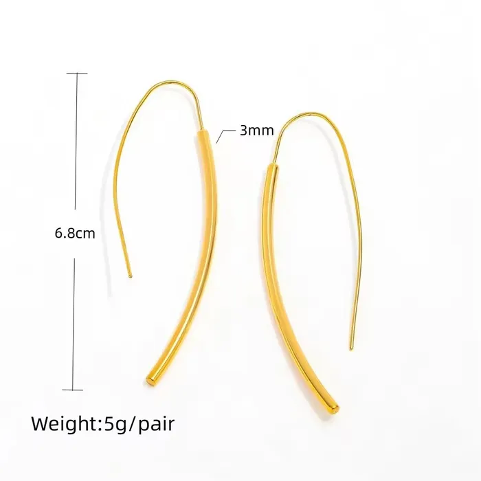 Earrings Jewelvers 18K GoldFilled Plain Arc Threader Hoop Earrings Earrings Jewelvers 18K GoldFilled Plain Arc Threader Hoop Earrings