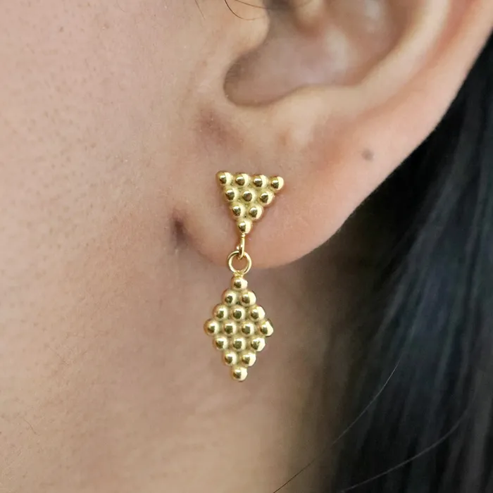 Earrings Jewelvers 18K GoldFilled Rhombus Earrings Geometric Honeycomb Stud Earrings Earrings Jewelvers 18K GoldFilled Rhombus Earrings Geometric Honeycomb Stud Earrings