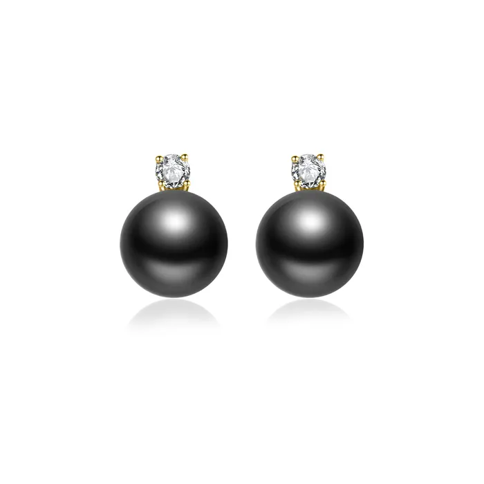 Earrings Pearly Lustre 18K Gold Top Grade Tahitian Pearl Earrings KE00194
