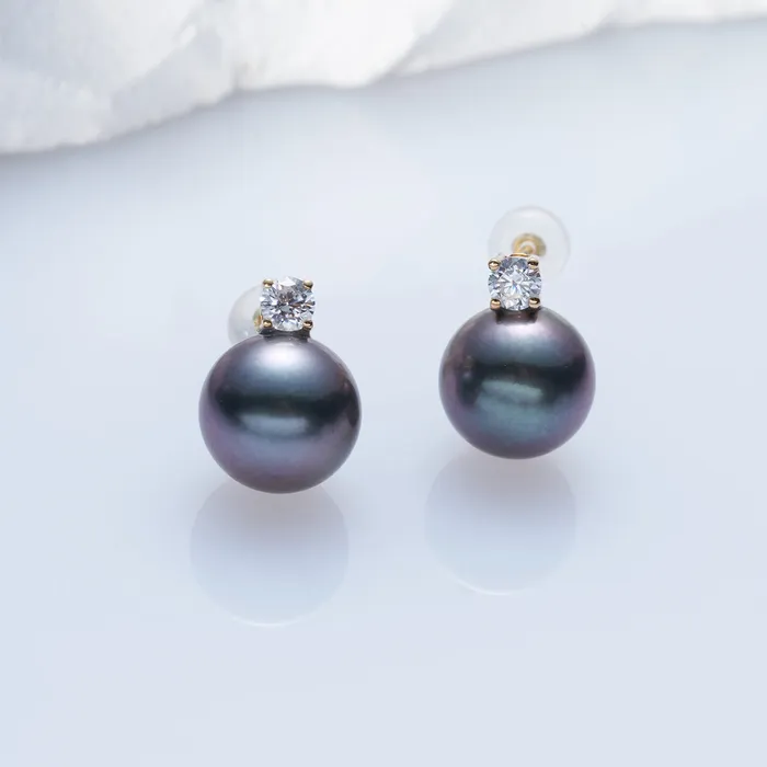 Earrings Pearly Lustre 18K Gold Top Grade Tahitian Pearl Earrings KE00194