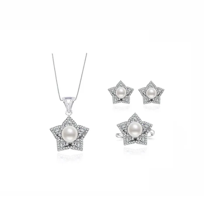 Earrings Pearly Lustre Ocean Star Freshwater Pearl Set WS00017