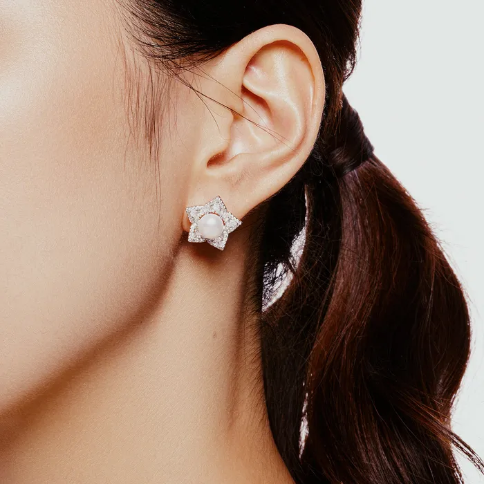 Earrings Pearly Lustre Ocean Star Freshwater Pearl Set WS00017
