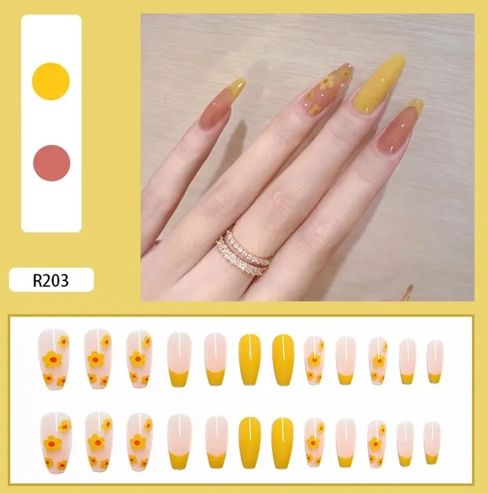 Earrings POLLY NS387 Extra Long Nails Coffin Press On 22 Pieces R203