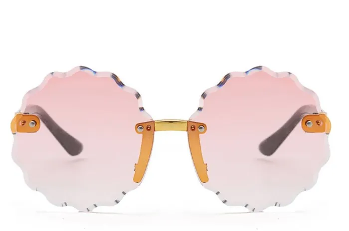 Earrings polly S449 Pink Tint Flower Shape Lens Sunglasses